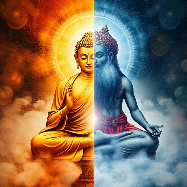 picture split in two representing the divide in ideologies between two cultures