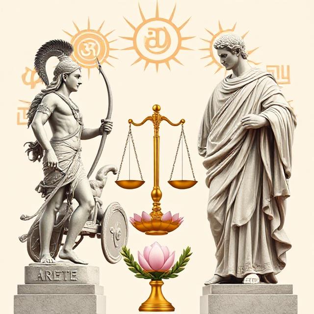 Hindu Dharma vs Greek Arete: Two Visions of Virtue